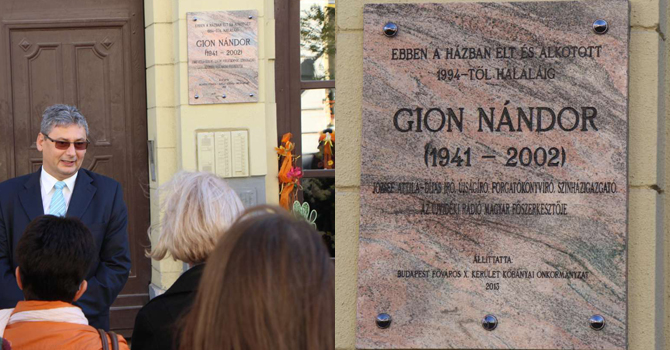 emléktábla avató Kőbányán 2013. okt. 18.